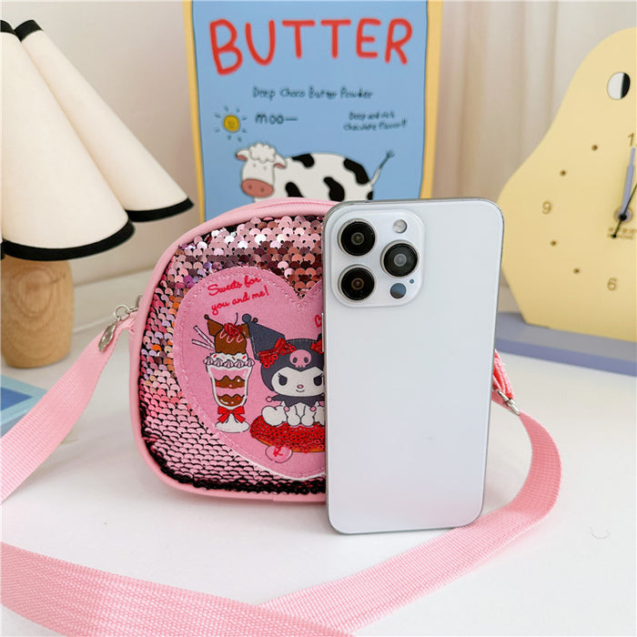 Wholesale Children's small shoulder bag cartoon sequin single shoulder crossbody bag