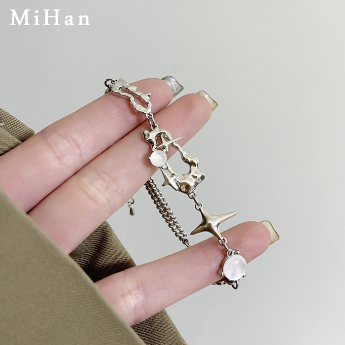 Wholesale Fashionable Irregular Hollow Design Bracelet Personalized Metal Grid Fashion