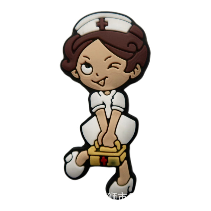 Wholesale 100pcs Medical Angel Cartoon Hole Shoes Decorative Buckle Shoe Flower Buckle Cute Hole Bag Accessories