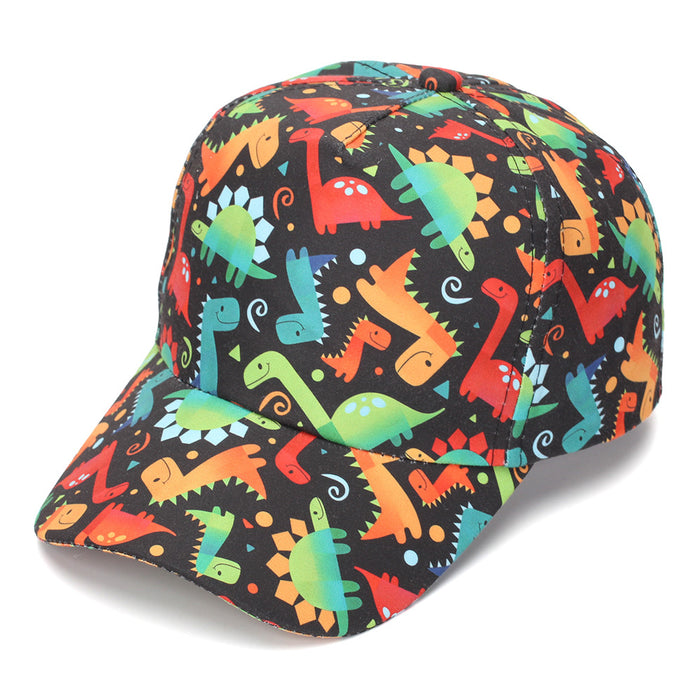 Wholesale Kids Printed Dinosaur Excavator Truck Baseball Cap Summer Sun Hat for Boys Boutique