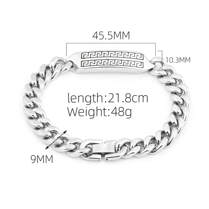 Wholesale Stainless steel bracelet with fashionable and simple temperament, personalized retro titanium steel bracelet