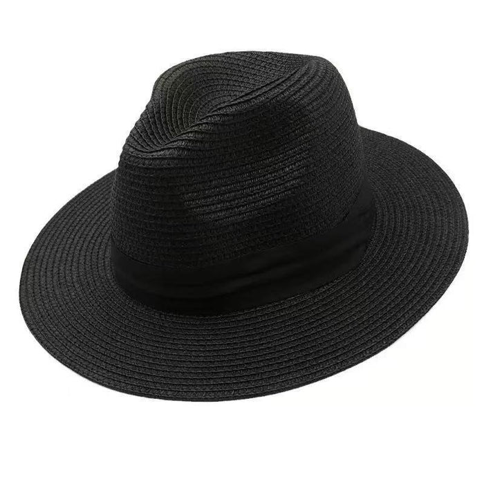 Wholesale Flat Top Straw Hat Women's Beach Top Hat Woven Sun Hat Summer