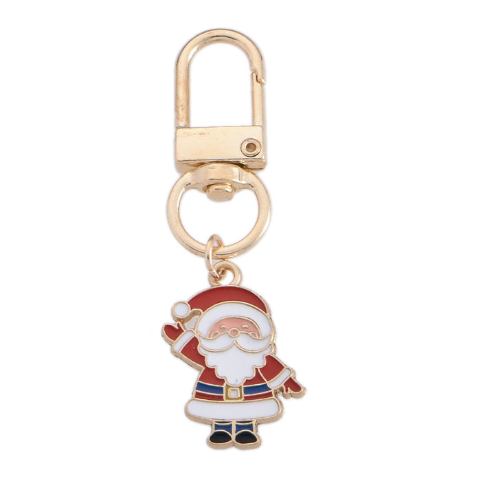 Wholesale Christmas Keychain Cute Creative Santa Claus Bag Accessories Alloy