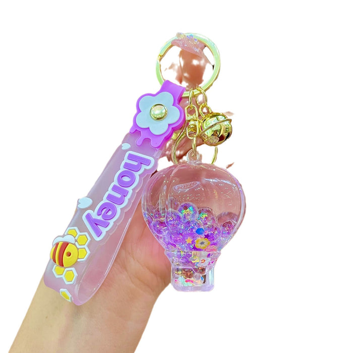 Wholesale Acrylic Crystal Luminous Hot Air Balloon Keychain JDC-KC-JinM009