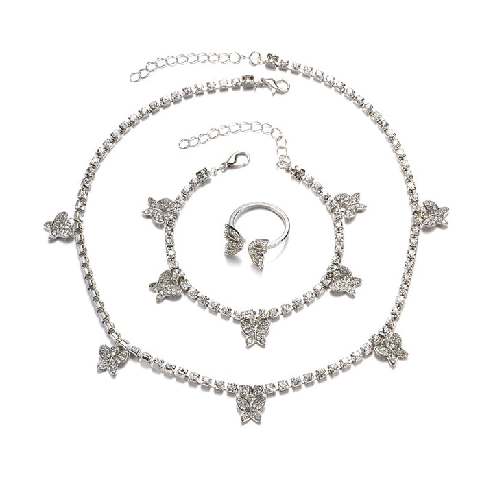 Wholesale Jewelry Fashion Butterfly Bracelet Versatile Diamond Set Alloy Bracelet Simple