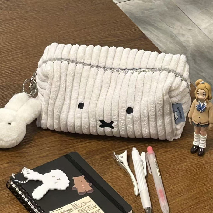 Wholesale Minimalist Corduroy Pencil Case Cute Rabbit Pattern Student Stationery