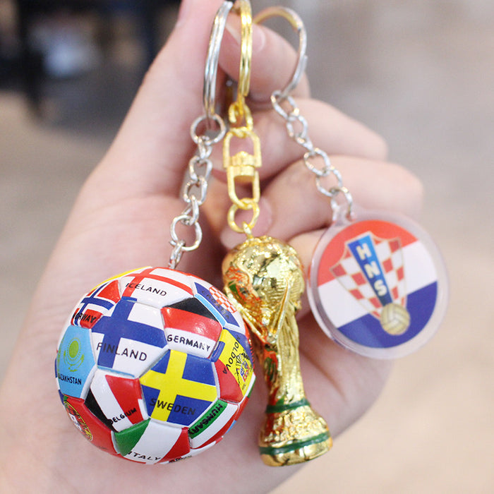 Wholesale Football Acrylic Car Keychain Pendant Gift for Fans
