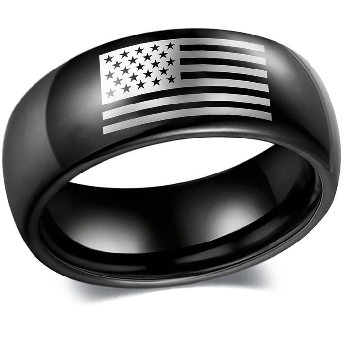 Wholesale American Flag Stainless Steel Ring JDC-RS-TianY005