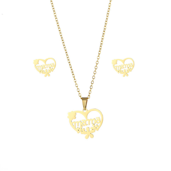 Wholesale stainless steel Mother's Day love necklace JDC-NE-MingM003