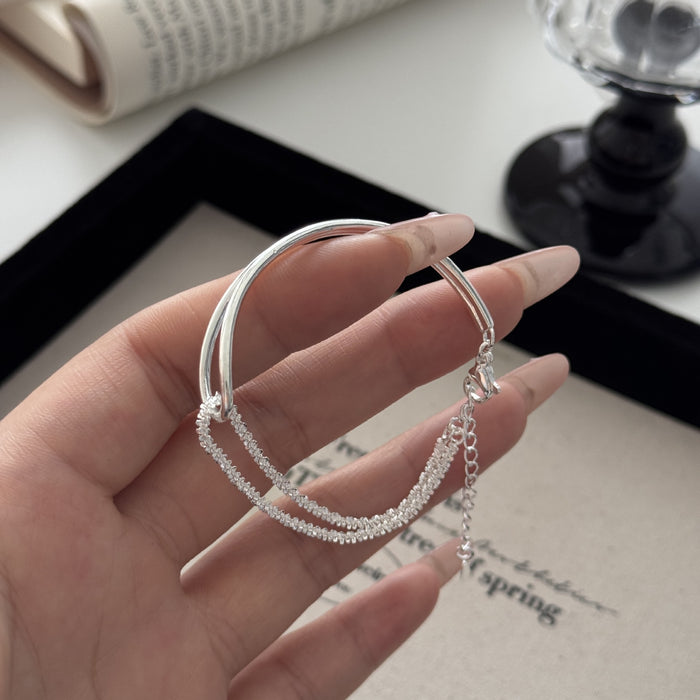 Wholesale Double layered bracelet with personalized splicing and asymmetric bracelet temperament chain