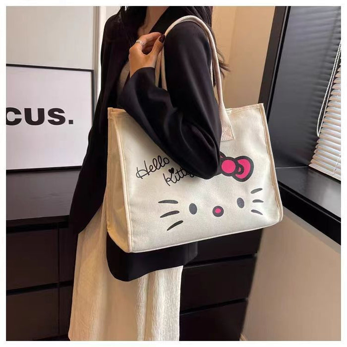 Wholesale Cute Canvas Bag Large Capacity Commuter Shoulder Bag Fashion Tote Bag College Student Class Tote Bag