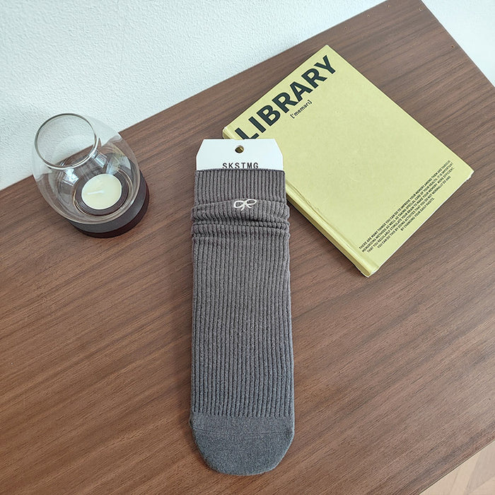 Wholesale New socks with bow embroidery, midsole, loose mouth, stacked socks