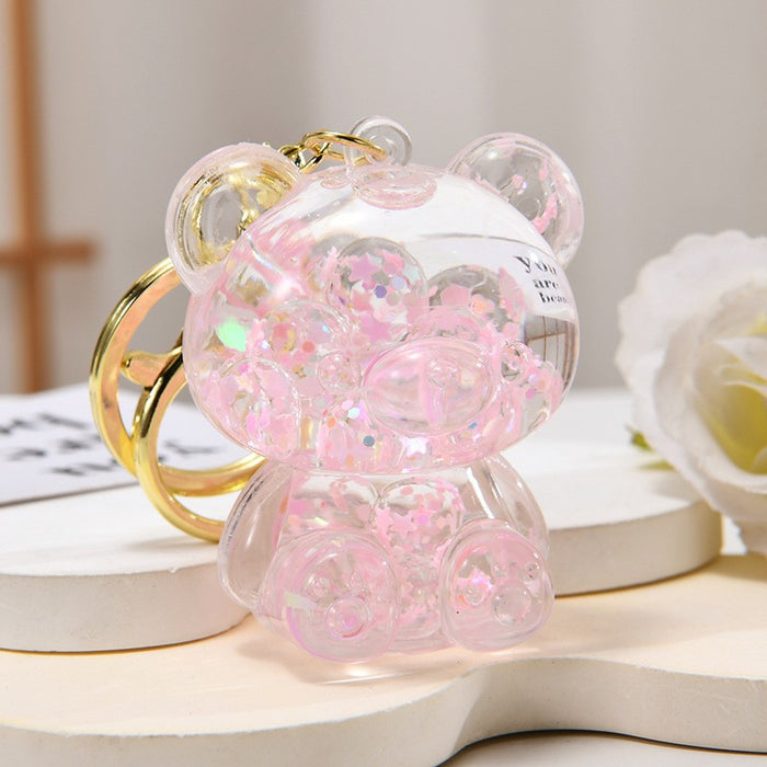 Wholesale Acrylic oil-filled pendant,  glow-in-the-dark iceberg cup keychain