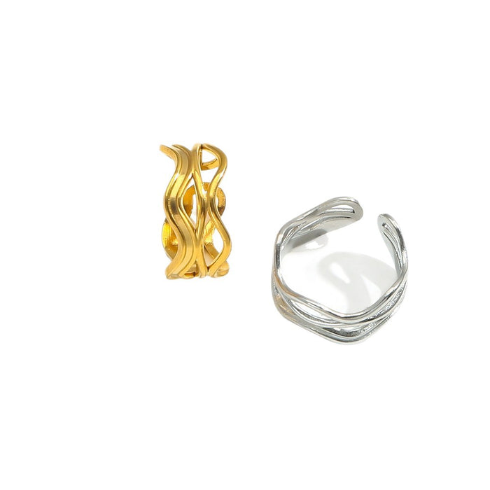 Wholesale Stainless steel fashionable titanium steel ring with high-end design, simple lines, and an open ring