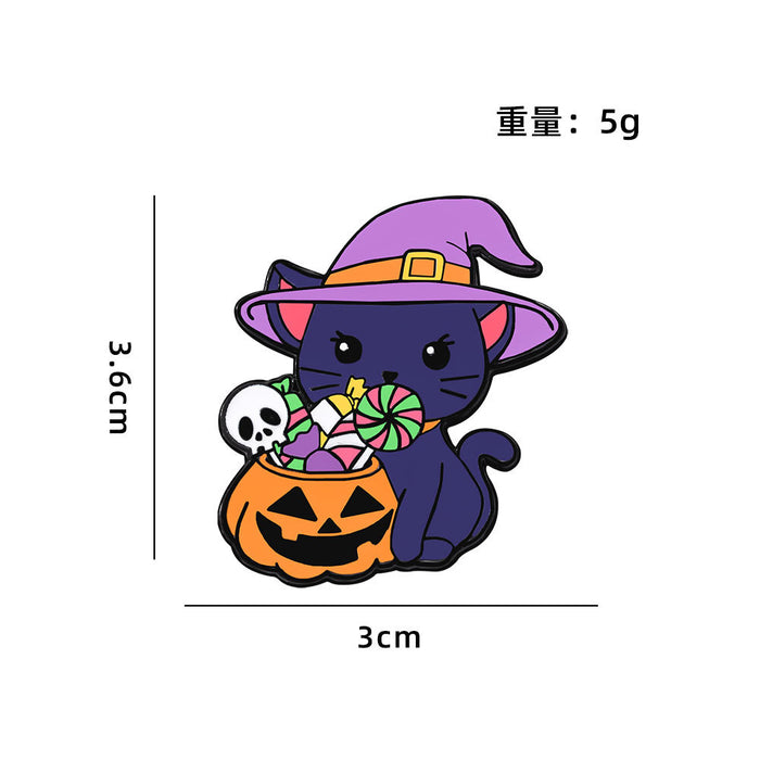 Wholesale  Brooch Badge Schoolbag Decoration Metal Zinc Alloy  Candy Pumpkin Ghost