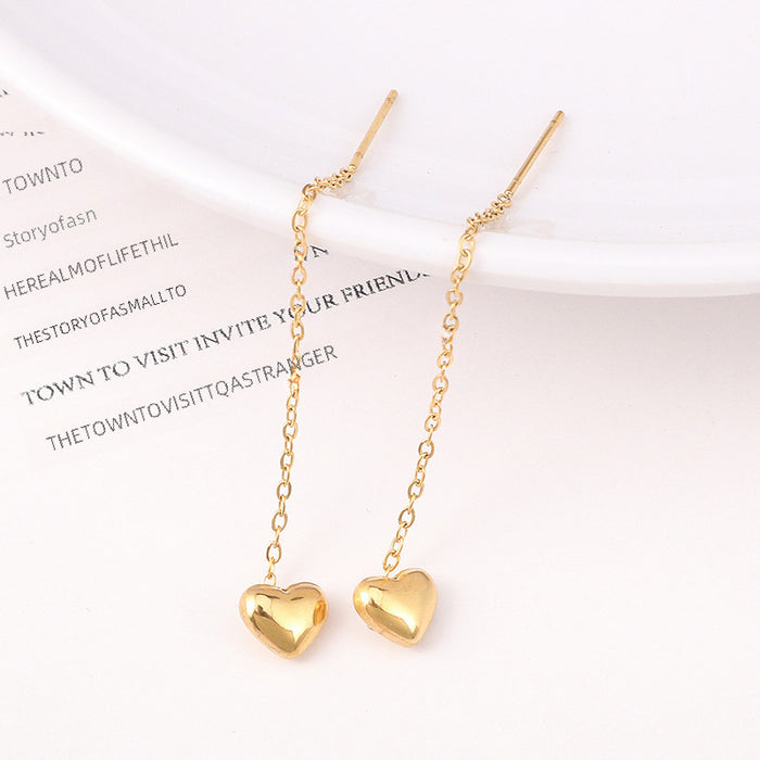 Wholesale Titanium steel temperament long earrings
