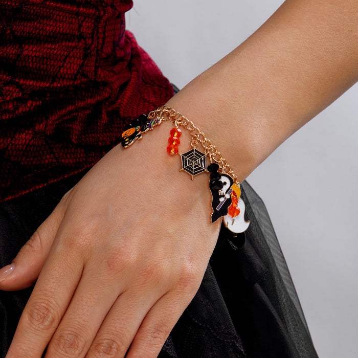 Wholesale Bracelet with Pumpkin Ghost Crystal Charms Party Jewelry Accessory