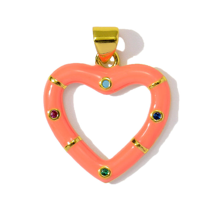 Wholesale Dripping Oil Love Sea Star DIY Copper Zircon Pendant Necklace Natural Stone Crab Earrings Jewelry Pendant