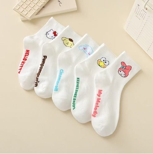Wholesale Cartoon Cute Mid-tube Boat Socks