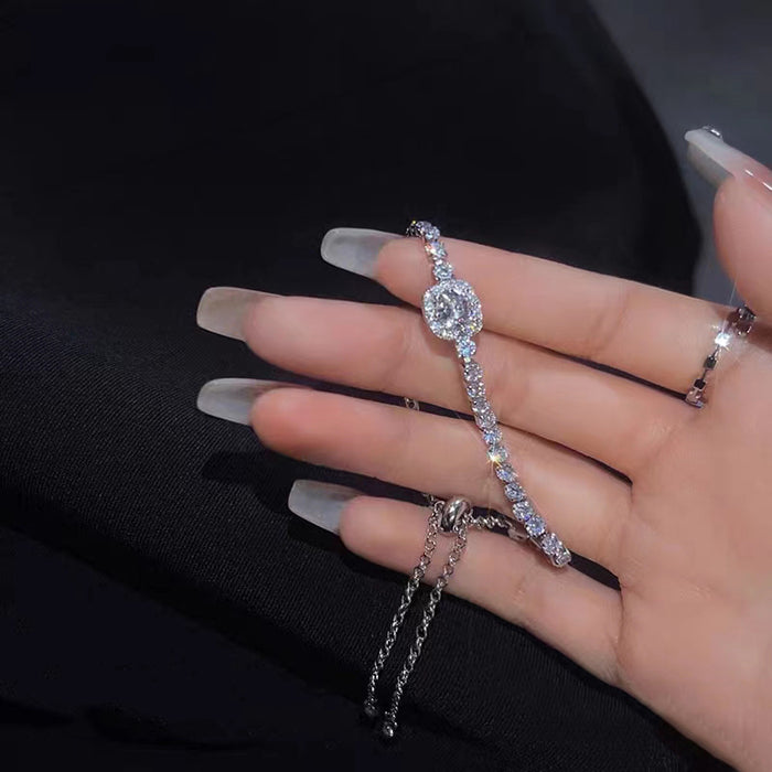 Wholesale Pulling zircon bracelet with a high-end feel, slightly studded with diamonds, exuding a refined temperament. Handmade accessories for light luxury