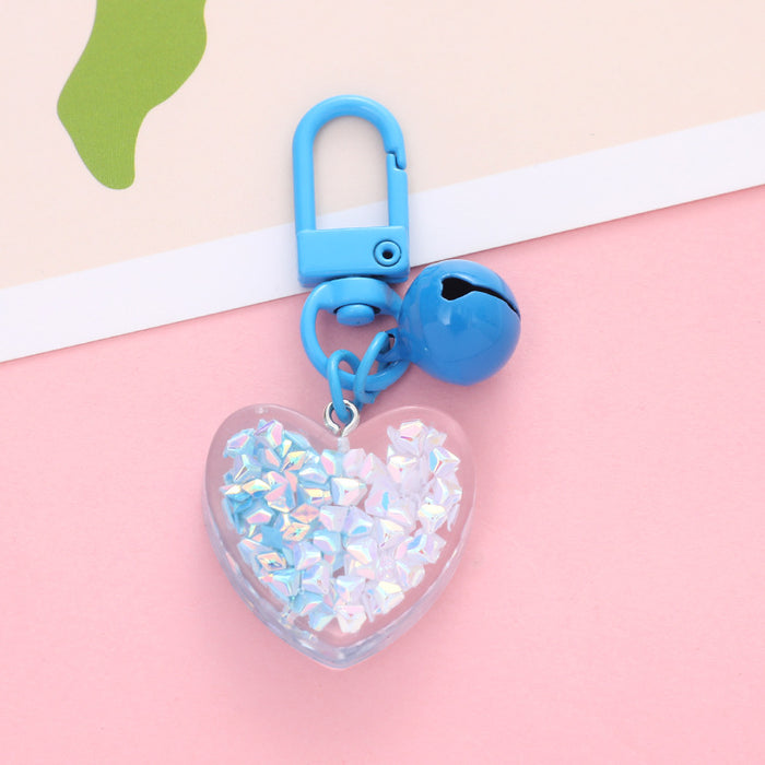 Wholesale Creative Heart Bell Keychain Pendant Peach Heart Accessories