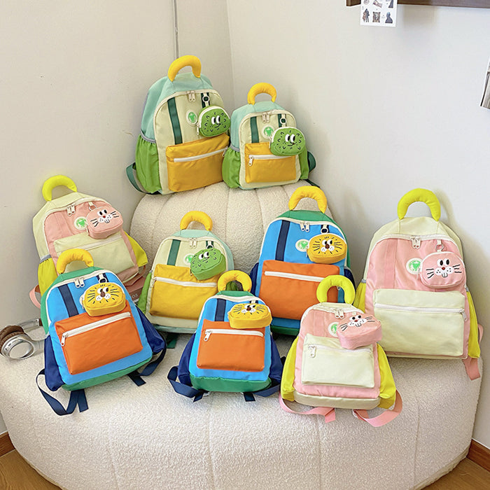 Wholesale Schoolbag Boys and Girls Small Backpack Children Color Schoolbag