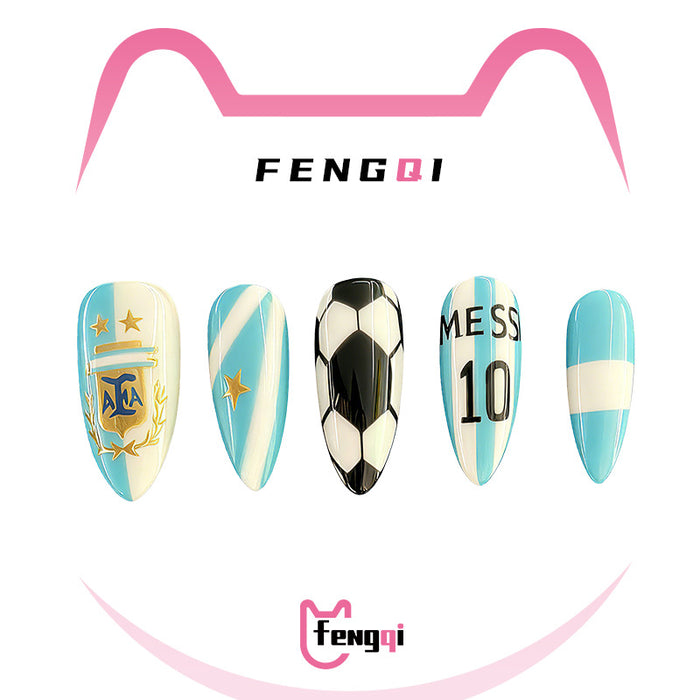 Wholesale 3pcs World Cup Stylish European American Fake Nails Party Nail Art Accessory