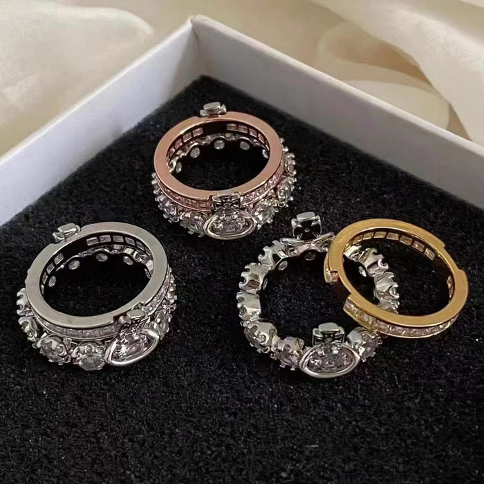 Wholesale Detachable Double Layer Saturn Copper Ring JDC-RS-XinM001