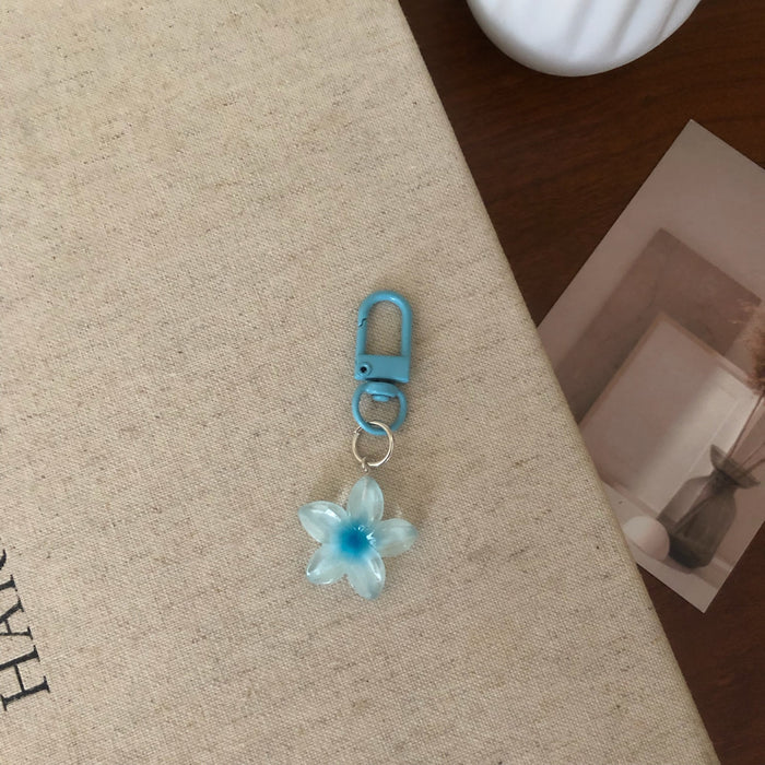 Wholesale Colorful transparent flower keychains