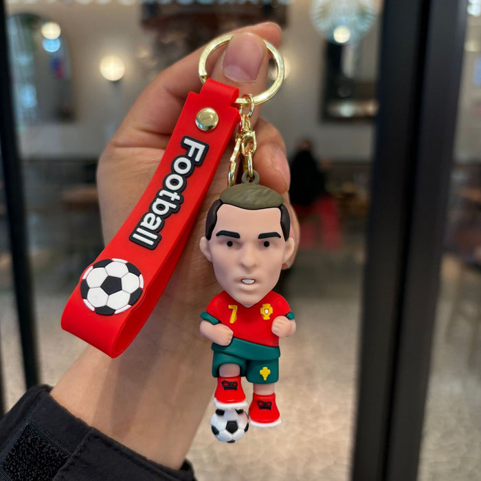 Wholesale 2pcs World Cup Cartoon Football Star Keychain Fashion Accessory Fan Gift