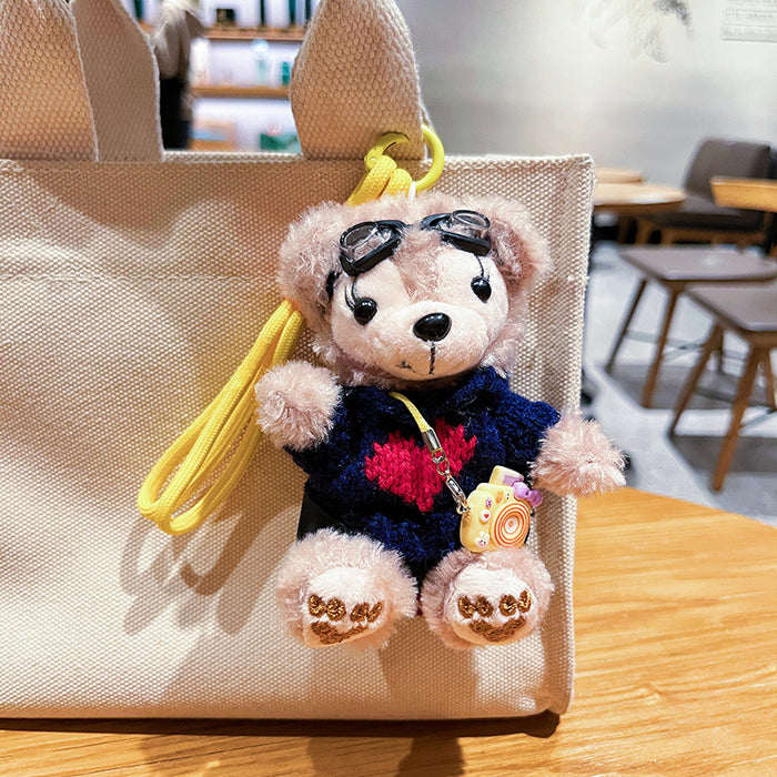 Wholesale Creative Plush Travel Bear Keychain Cute Cartoon Student Bag Pendant Exquisite