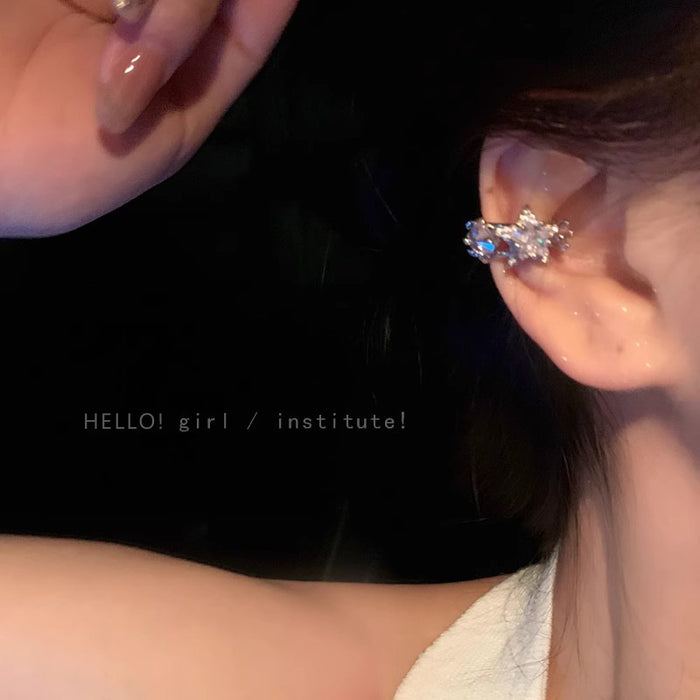 Wholesale Zircon micro inlaid ear clip with unique ear bone clip earrings, light luxury and high-end without ear hole earrings