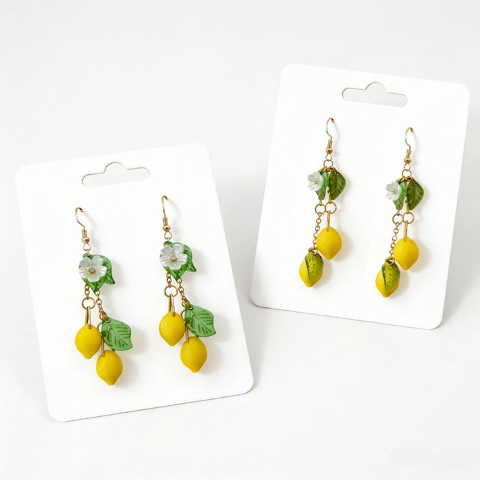 Wholesale Plastic Resin Lemon Earrings Handmade Fruit Jewelry Trendy Summer Fashion Accessory