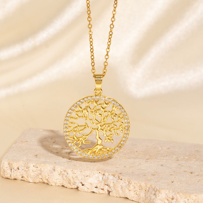 Wholesale Gold-plated copper micropaved zirconia necklace
