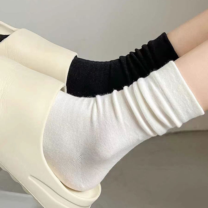 Wholesale Socks white pile socks pure cotton spring and summer thin boneless middle tube