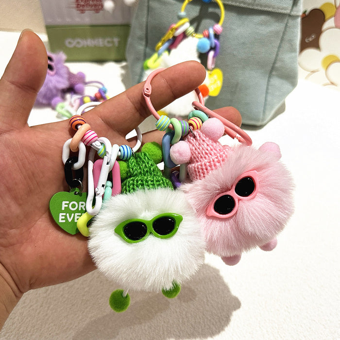 Wholesale Cartoon Plush Briquette Keychain Colorfulful Cute Doll Student School Bag Pendant Key Chain Pendant Small Gift