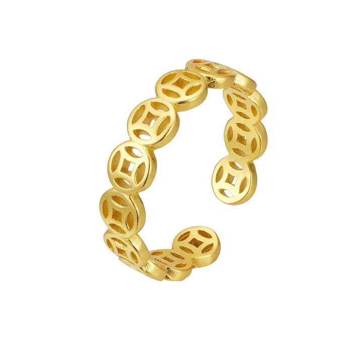 Wholesale Vintage plain ring, niche, light luxury, adjustable opening