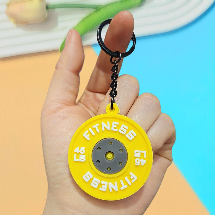 Wholesale Creative Fitness Barbell Keychain