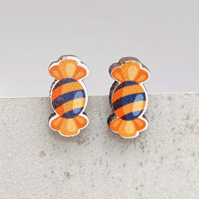 Wholesale  Earrings Horror Pumpkin Ghost Bat Wooden Earrings