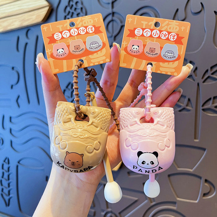 Wholesale Wooden fish keychain creative decompression bag pendant