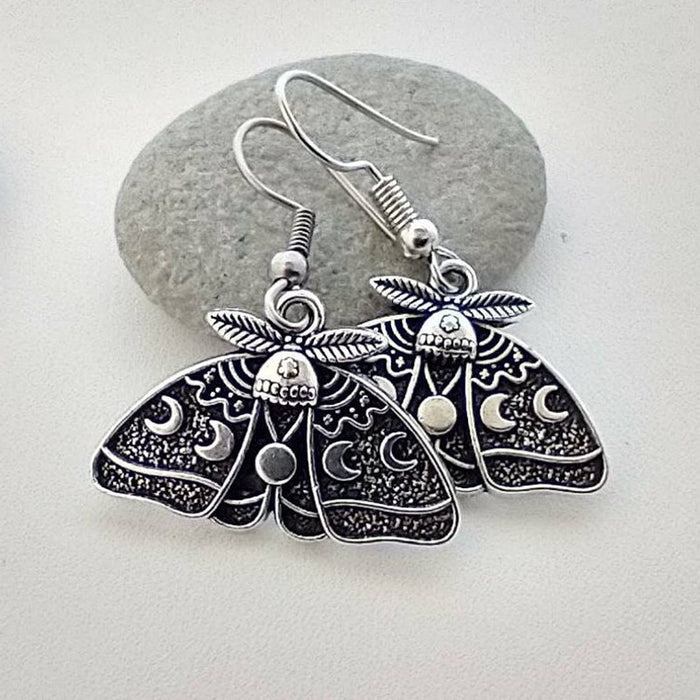 Wholesale Vintage Moth Sun and Moon Carved Pattern Earrings JDC-ES-Jings012