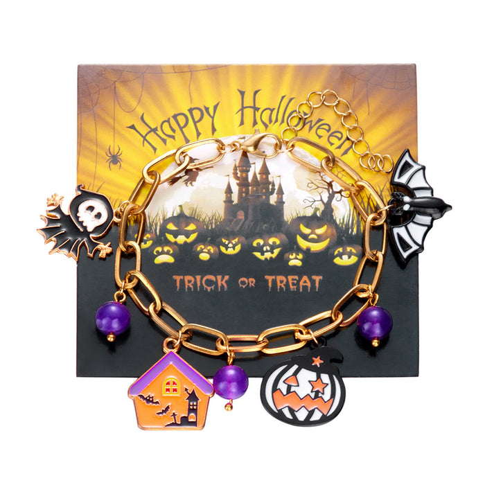 Wholesale  Series Bracelets Cute and Funny Style Cartoon Pendants Ghost Pumpkin Multi-Pendant Bracelets for Women
