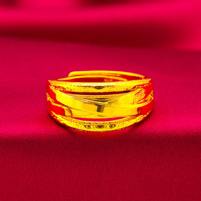 Wholesale Twisted opening ring jewelry factory brass electroplated ring twisted ring