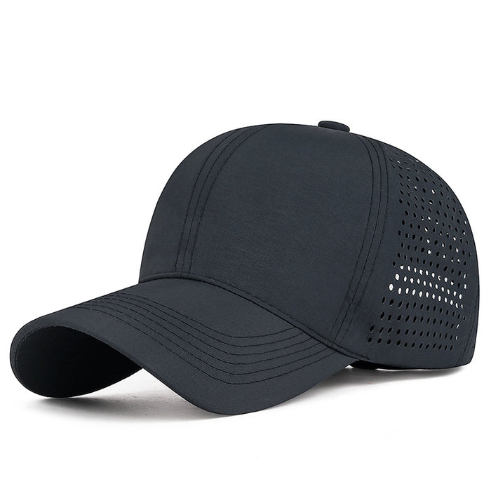 Wholesale Quick-drying Perforated Cap Women's Spring and Summer Sunscreen Soft Top Breathable Sports Travel howing Small Baseball Cap for Men
