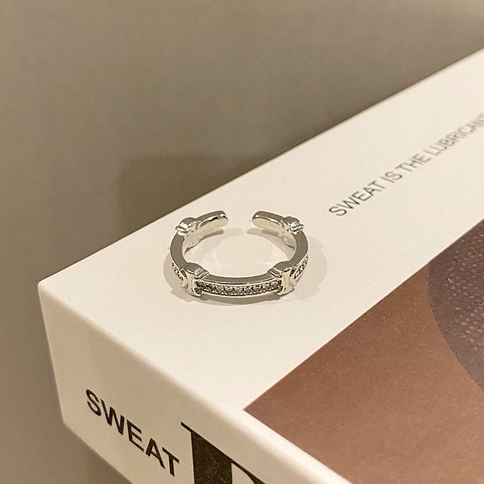 Wholesale Simple geometric cross opening ring, fashionable, niche, personalized, butterfly temperament, versatile, high-end feeling