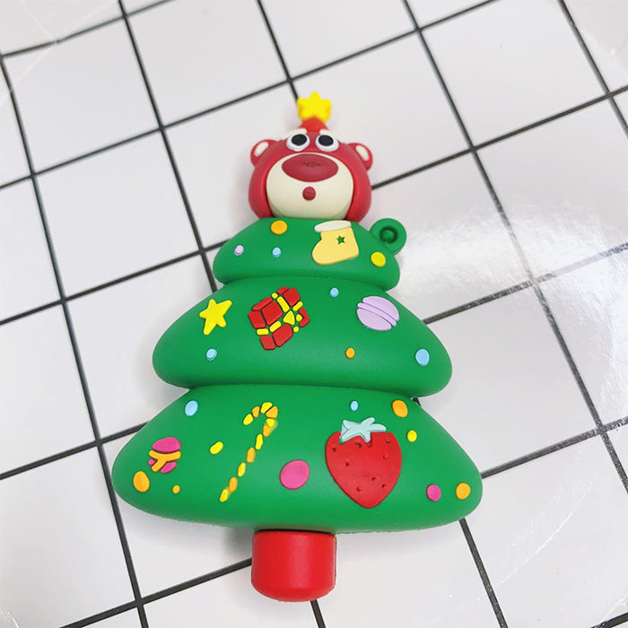 Wholesale Christmas Cartoon Doll Silicone Keychain JDC-KC-HongSheng015