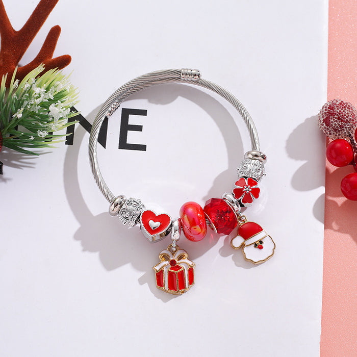 Wholesale Stainless Steel Christmas Charm Bracelet Women' s Fashion Accessory MOQ≥2