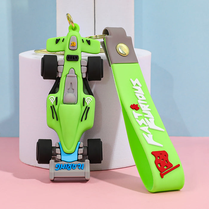 Wholesale Cartoon Racing Car Model Keychain Backpack Pendant Doll Keychains