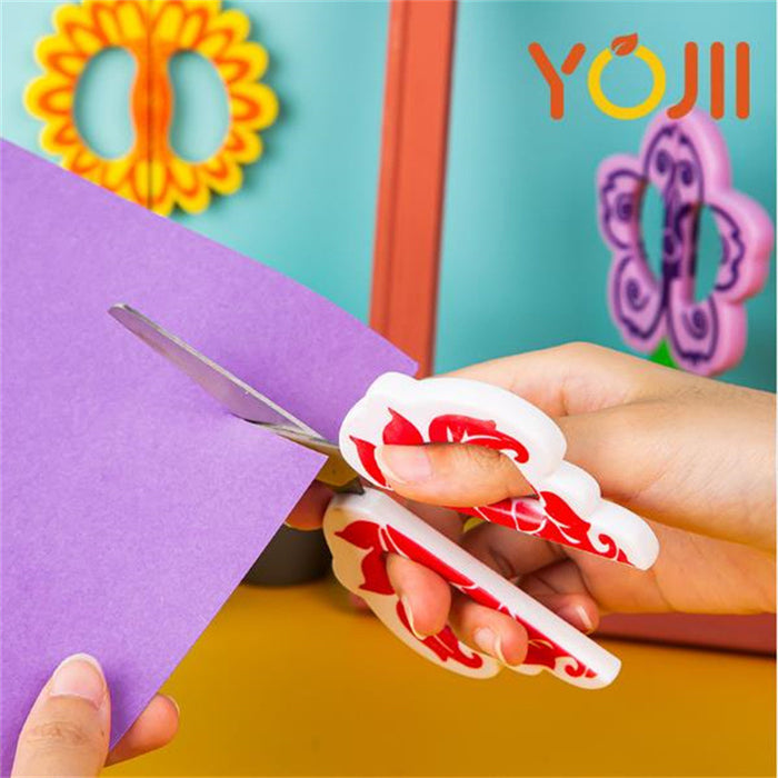 Wholesale Children' s new scissors flower shape standing handmade scissors cute cartoon paper cut student stationery office supplies