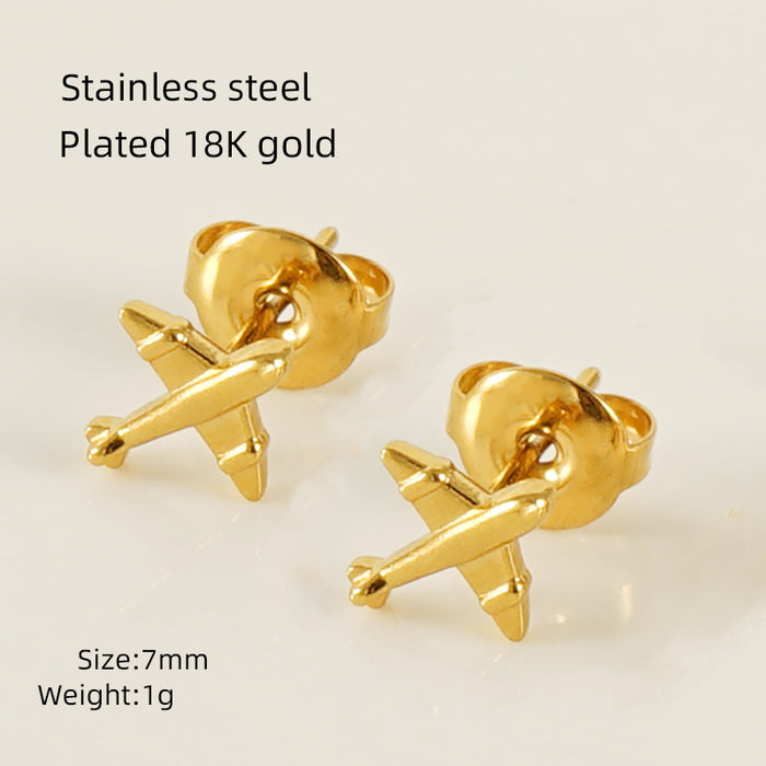 Wholesale Mini Heart-Shaped Irregular Titanium Steel Earrings